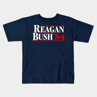 Reagan Bush 84 (on Navy) Kids T-Shirt